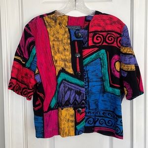 Vintage Retro Norton Mcnaughton Button Up Shirt Petite Size 12